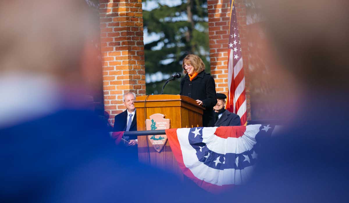 President Janet Morgan Riggs &rsquo;77 spoke at 2018 Dedication Day ceremony