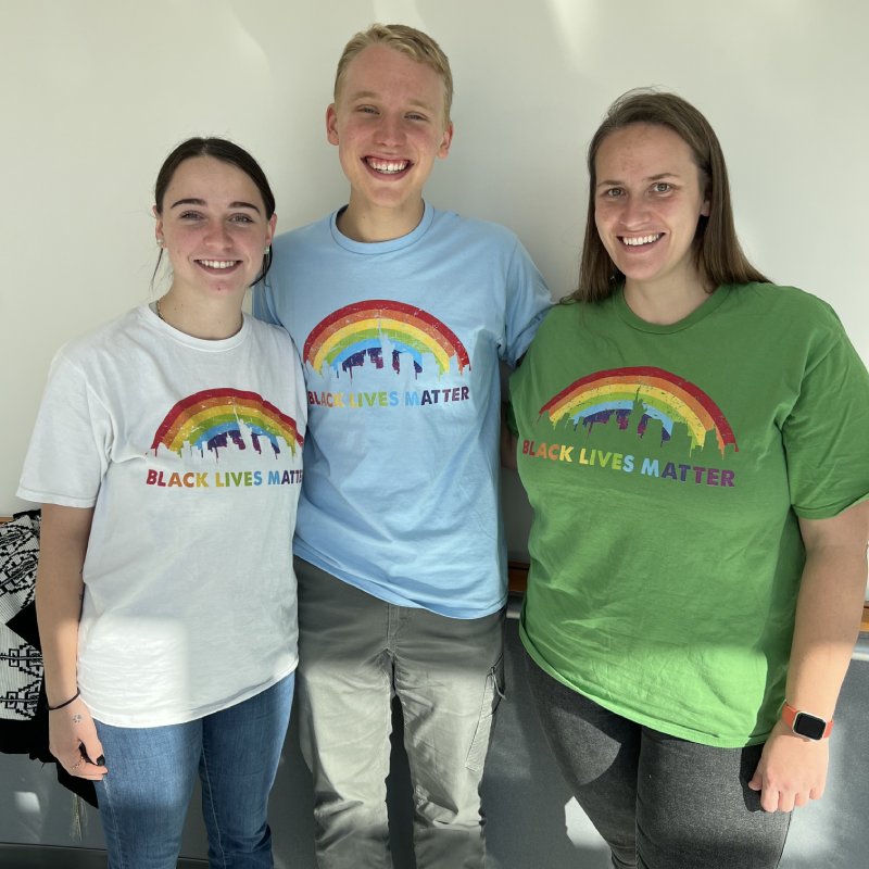 Ethan Clare with Prof. Kate and Micaylah