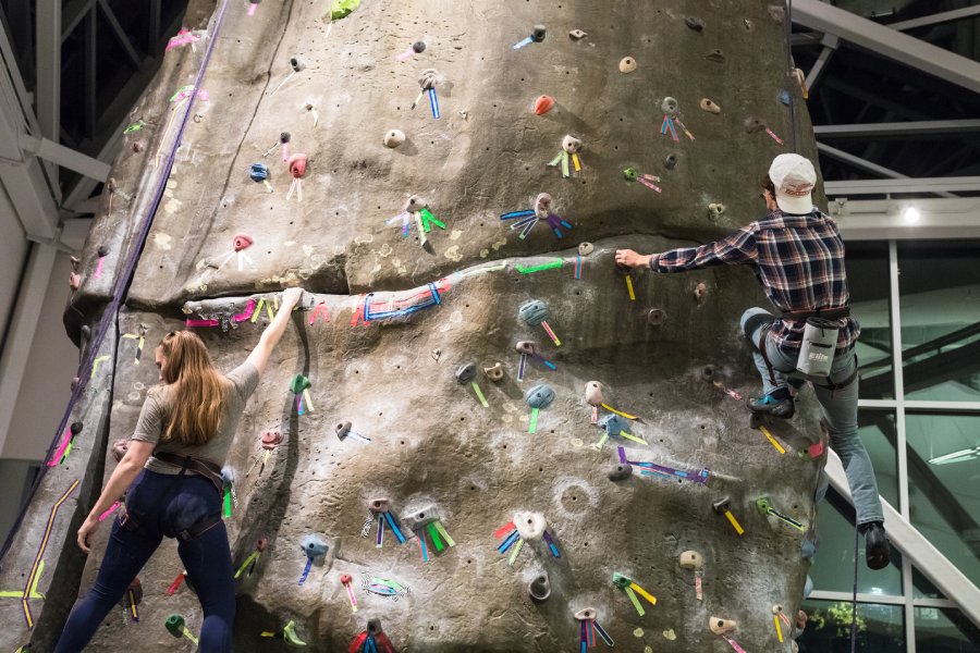 Climbing wall in the John F. Jaeger&nbsp;Center