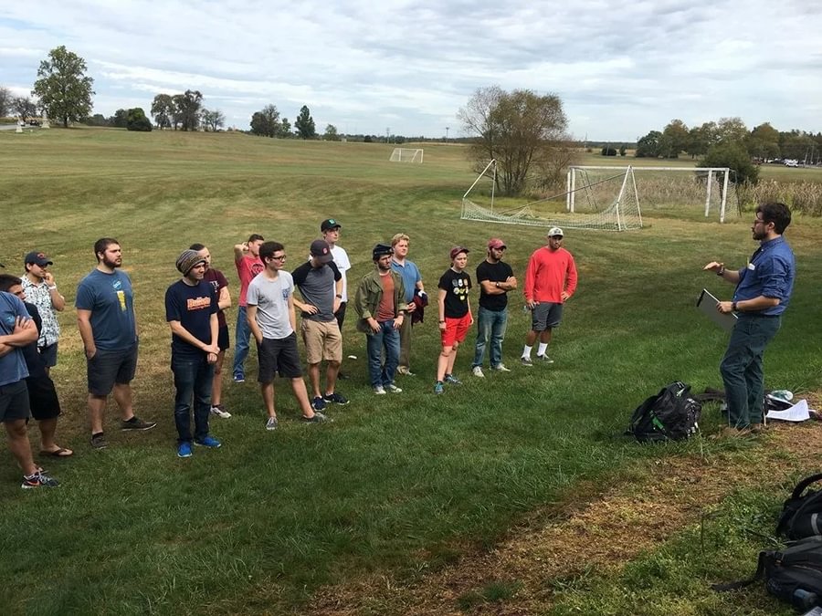 Prof. Ian Isherwood &rsquo;00 teaches students on the battlefield.