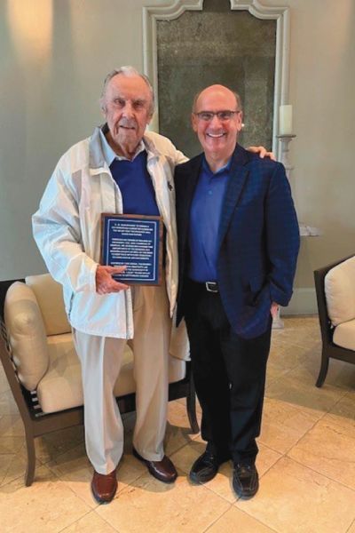 Jack Rogers &rsquo;51 with President Bob Iuliano.
