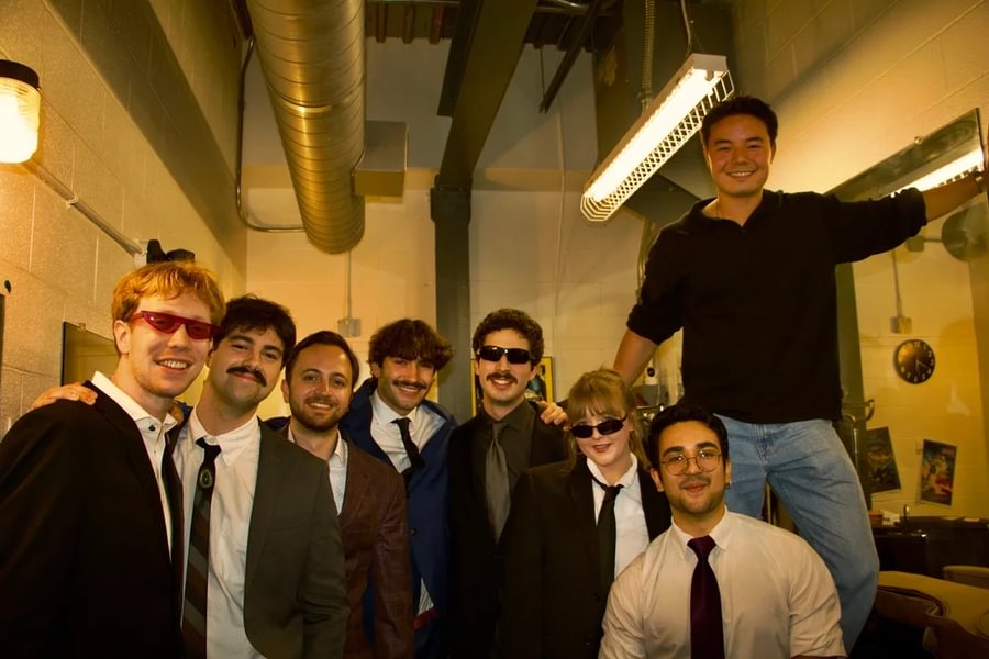  Pradhan with friends prior to a Listeners & Performers show.
