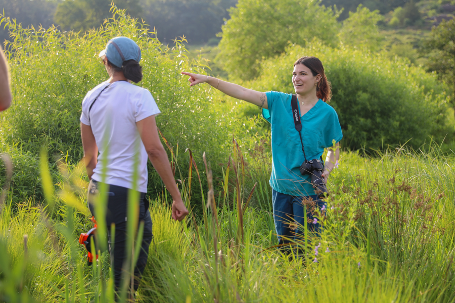 Prof. Salma Monani and Leah Nath &rsquo;26 study beavers&rsquo; impact on the battlefield.